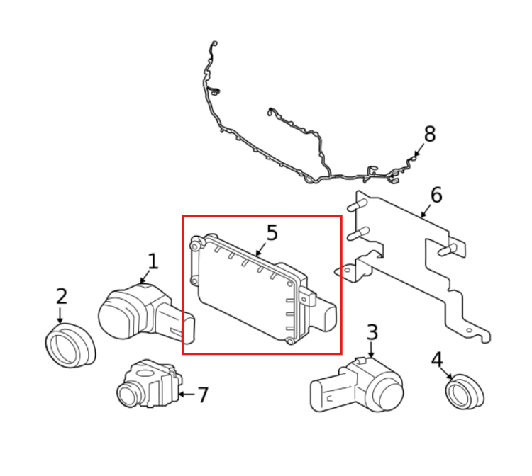 Jaguar Range Rover Land Rover Bumper Cruise Control ACC Radar Control Sensor Retaining Bracket 1271015046 / 0203304505 / MX63-9G768-AB / LX73-9G768-AB / T2H32146 — view 4