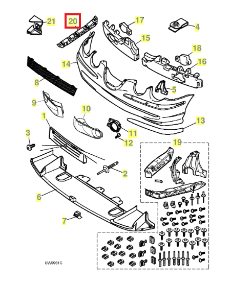 Jaguar S-TYPE Front Bumper Bracket Black Left or Right (XR826635 / XR826634) — view 4