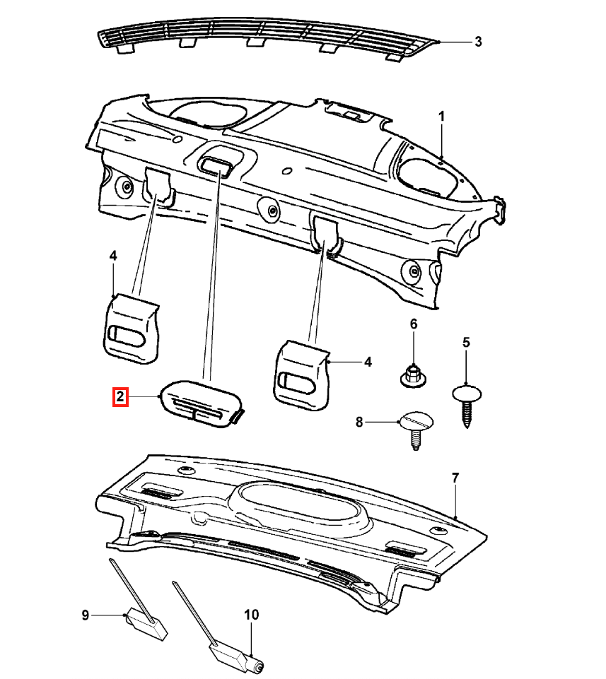 Jaguar S-Type Rear Shelf Seatbelt Guide All Colours (C2S29591SEN) — view 4