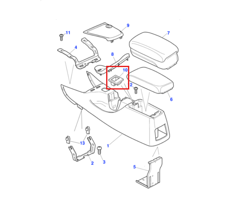 Jaguar X-type Armrest Lid Catch Mechanism Latch Bracket C2S19709 — view 4