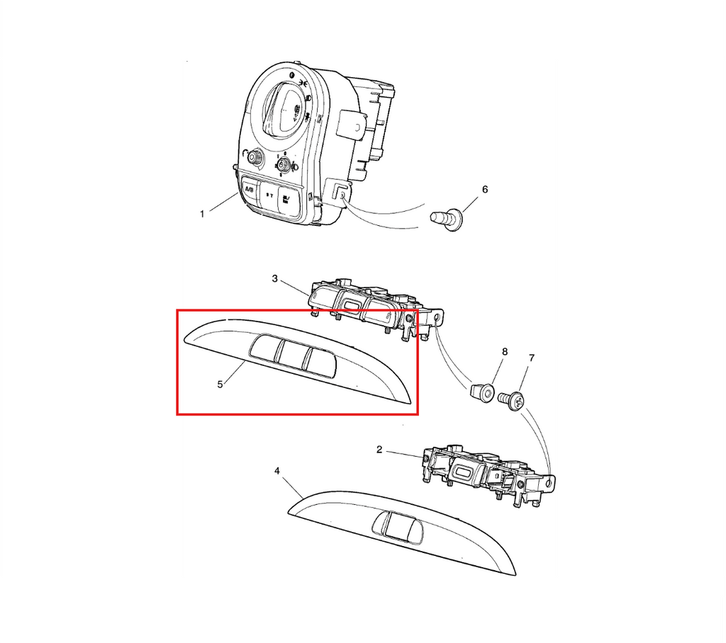Jaguar X-type Facia Switchpack Panel C2S47496 / C2S51467 — view 4