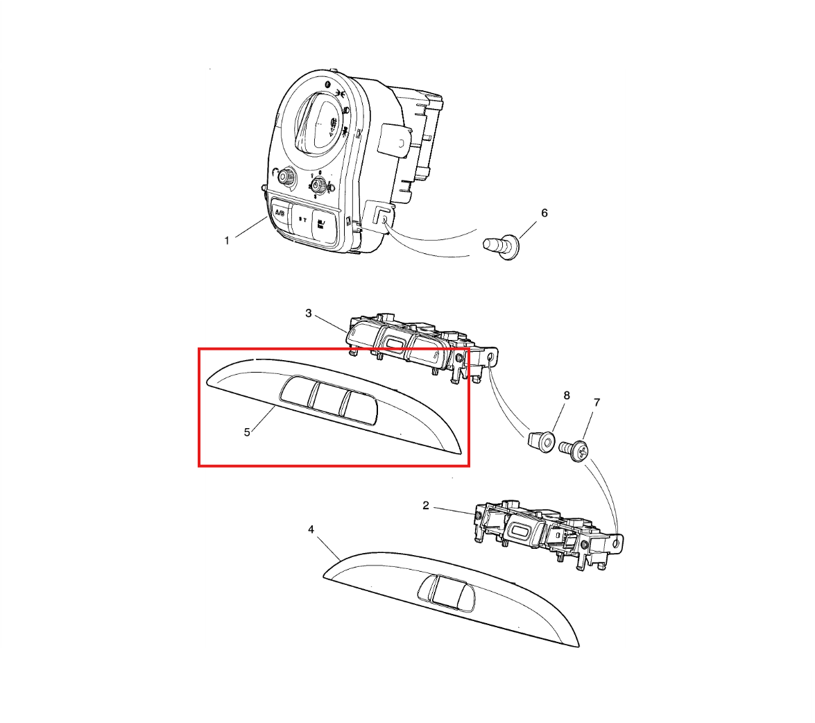 Jaguar X-type Facia Switchpack Panel C2S47496 / C2S51467 — view 4