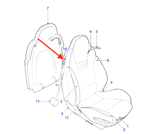 Jaguar X100 XK8 Coupe Seat Tilt Surround Trim Escutcheon - Front Seat - GJE4762AA — view 8