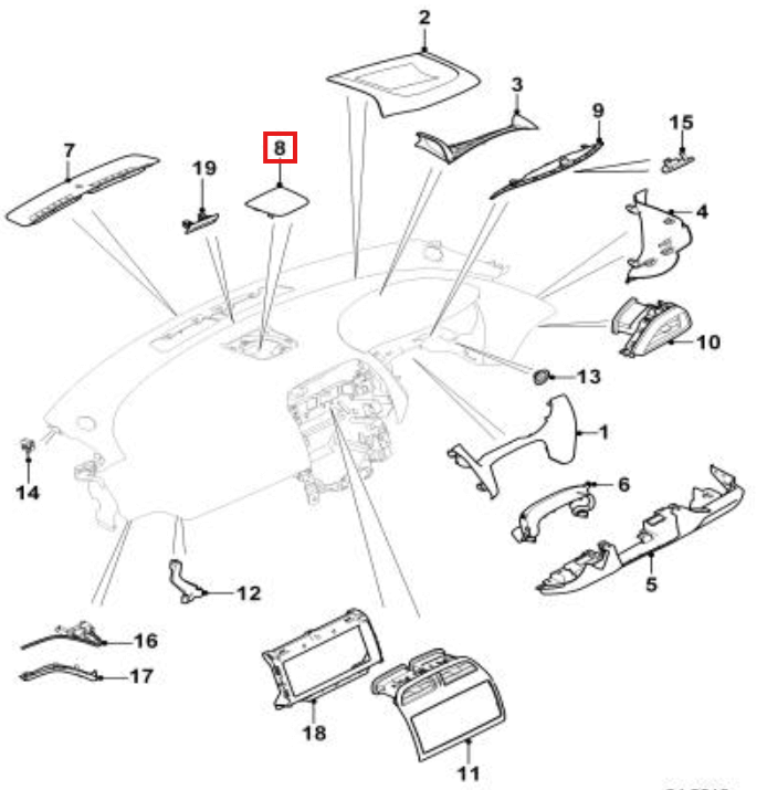 Jaguar Xe Lift Front Dashboard Central Speaker Cover 2 Colors (GX7304405AAW) — view 6