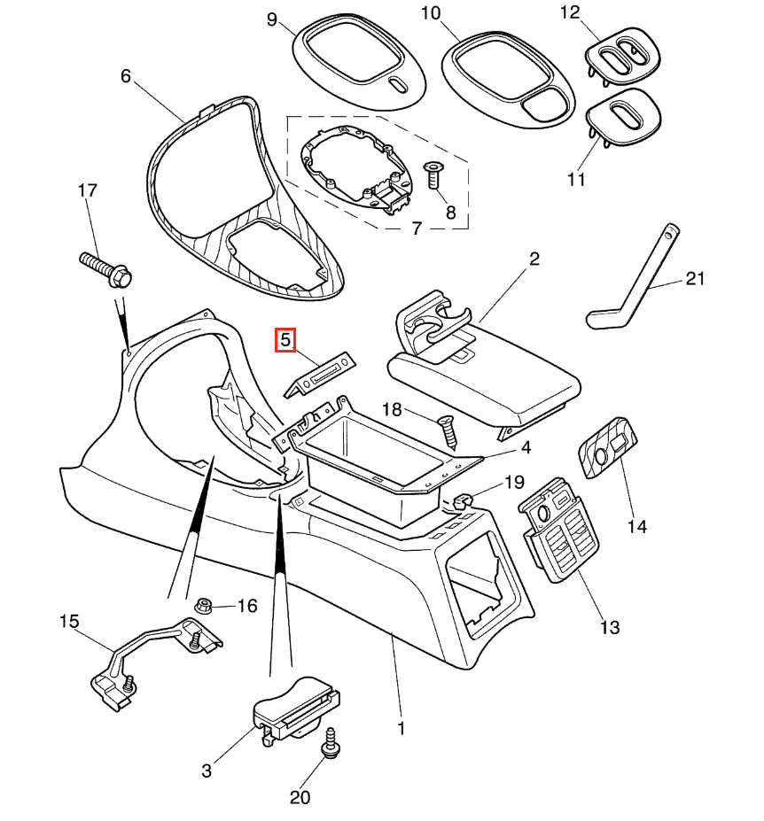 Jaguar XJ Centre Console Armrest Finisher Black GNC7661 — view 4