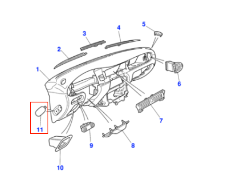 Jaguar XJ Dashboard Cowl Grille Trim Bezel Cap Left And Right GNC6653AA & GNC6652AA — view 3