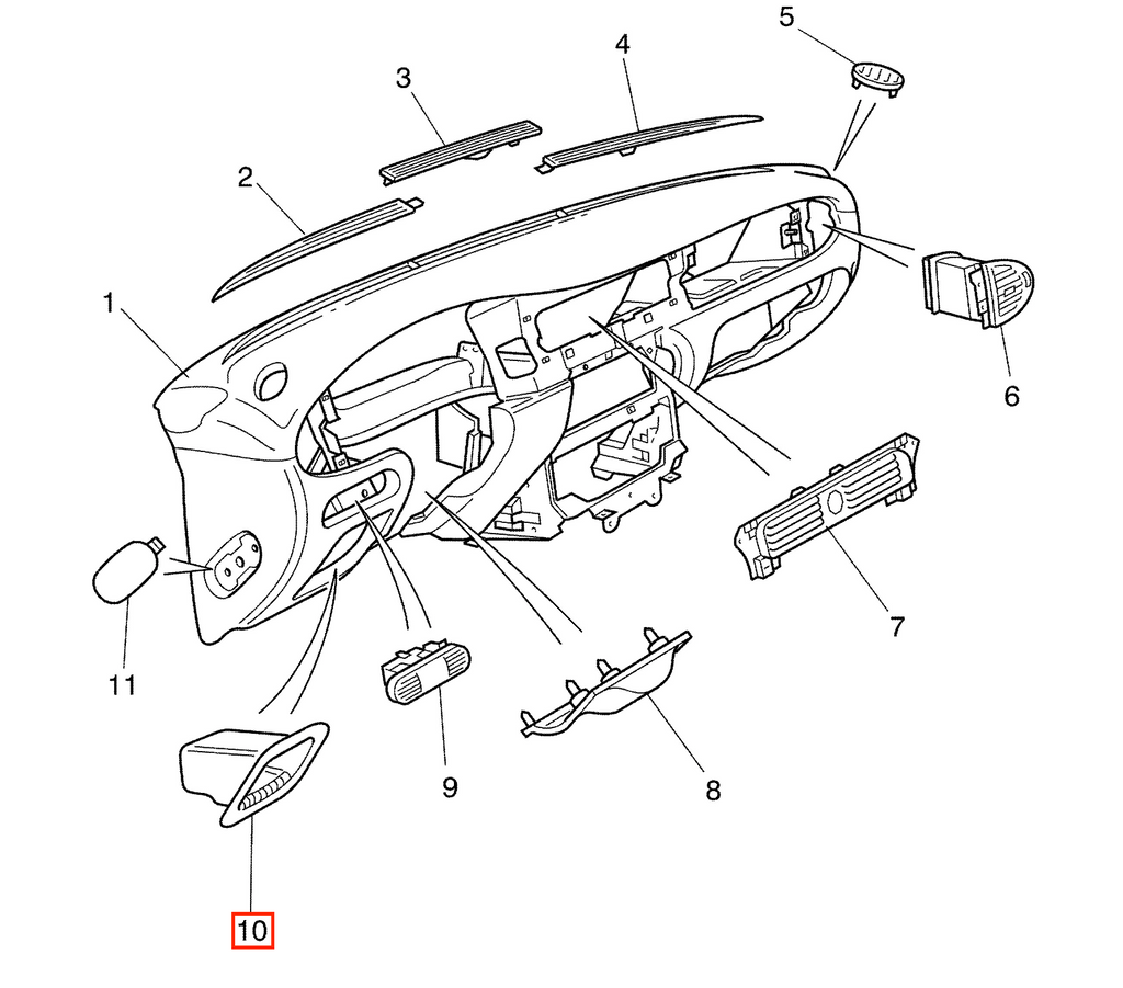 Jaguar XJ Driver’s Oddment Box Cover All Colours (GND6134AB) — view 4