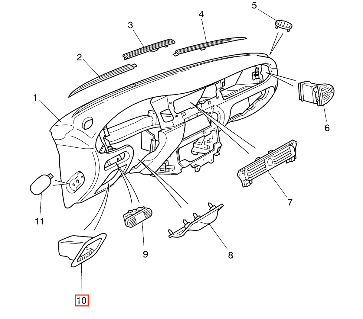 Jaguar XJ Driver’s Oddment Box Cover All Colours (GND6134AB) — view 4
