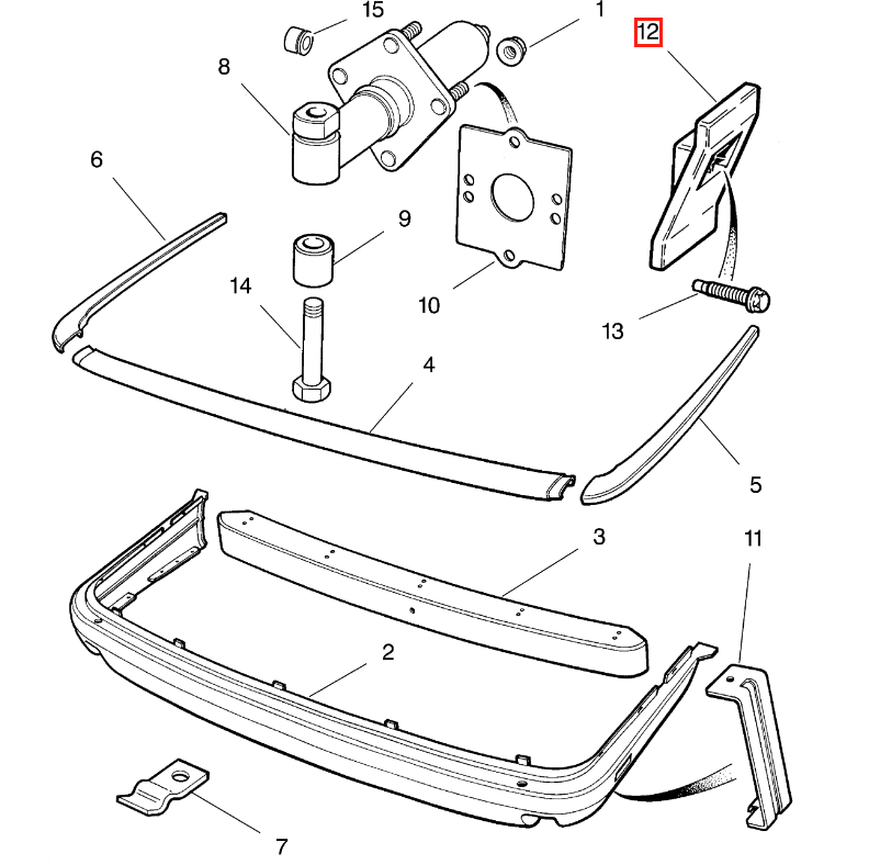 Jaguar XJ Front/Rear Bumper Mounting Bracket Black (HNA6453AB) — view 5