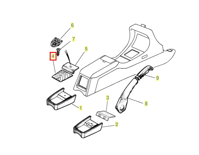Jaguar X300 XJ Rear Centre Console Extension Burr Walnut Wood Veneer Trim Back GMD8330AA — view 4