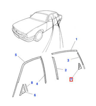 Jaguar XJ X300 X308 Rear Door Interior Trim Cover Set Left and Right Black (GNA2343AB & GNA2342AB) — view 4