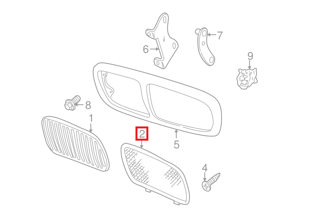 Jaguar X300 X306 XJ XJR Front Bumper Honeycomb Mesh Grills Chrome HNC5504BB Left or Right — view 5