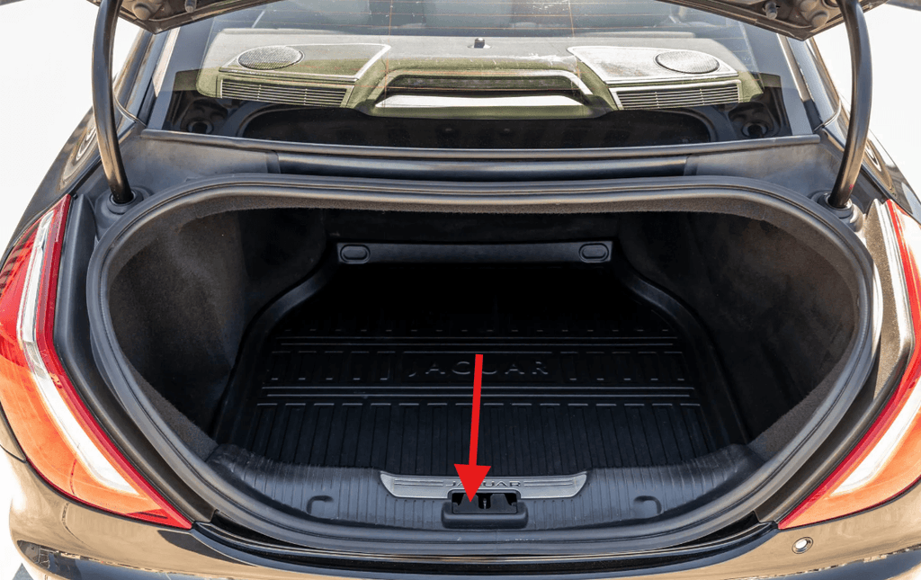 Jaguar XJ X351 Trunk Lock Cover Trim Black AW93-F406A64-AF — view 4