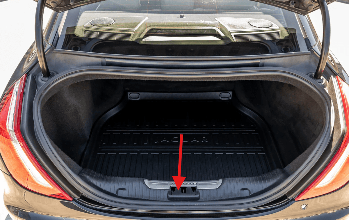 Jaguar XJ X351 Trunk Lock Cover Trim Black AW93-F406A64-AF — view 4