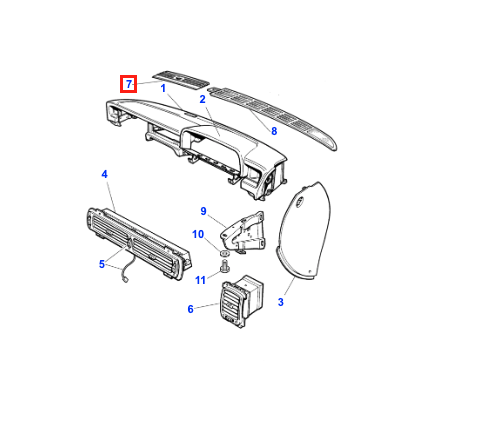 Jaguar XJ XJ6 XJ12 XJR Dashboard Alarm Sensor Cover Grille Black (MNA6561ABLEG) — view 4