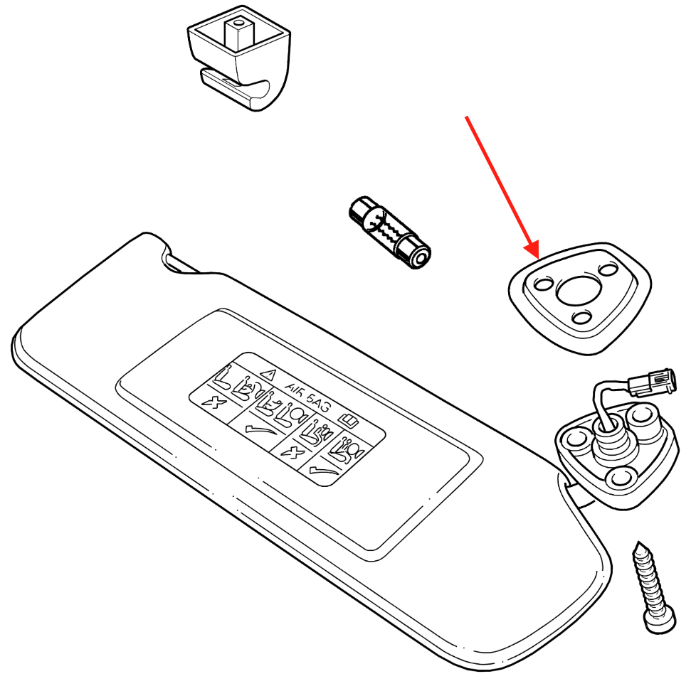 Jaguar XJ XJ8 Outer Sunvisor Hook Plate All Colours BEC2759 — view 4