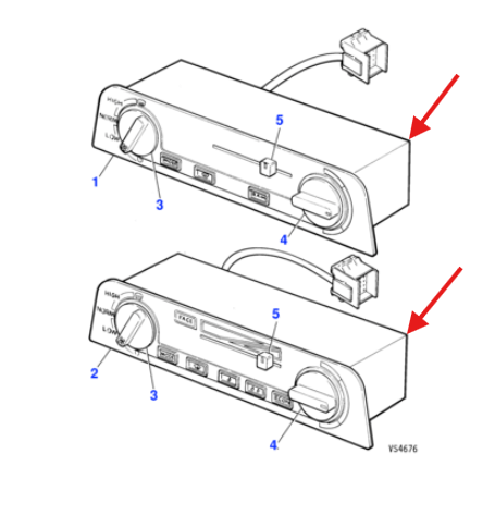 Jaguar XJ6 VDP XJ40 Front AC Climate Control Heater Switch Back Cover Black DBC5844 — view 5