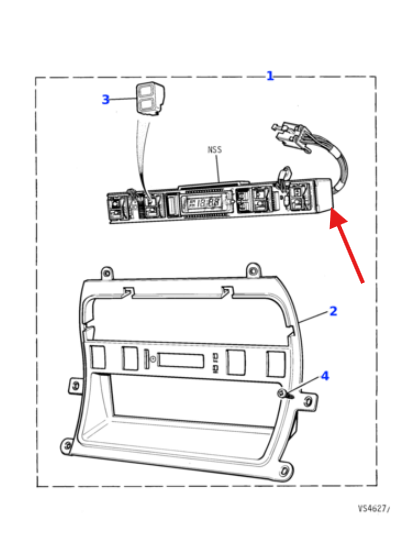 Jaguar XJ6 XJ 40 Switchpack and Clock Module Back Cover DBC6161 DBC6416 Black — view 5