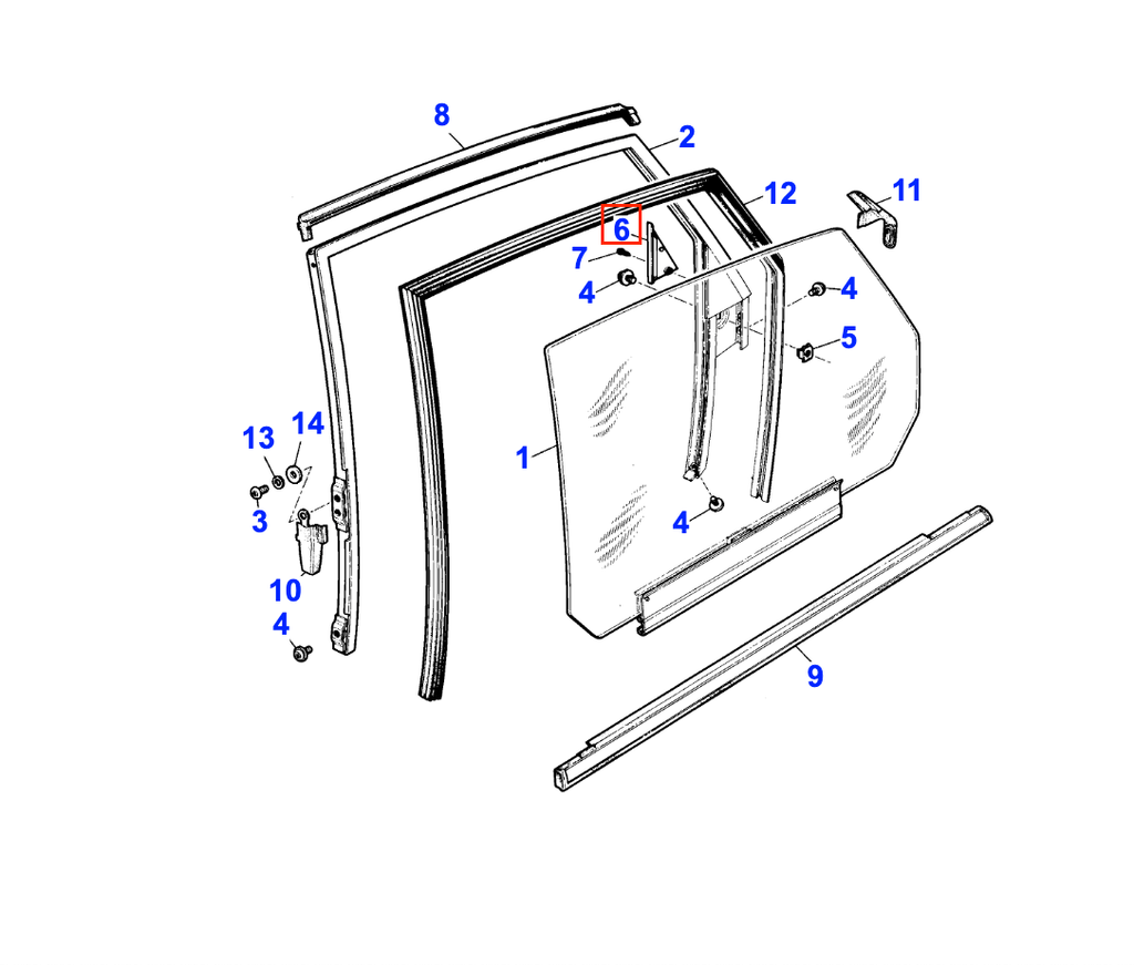 Jaguar XJ6 XJ12 Rear Window Triangle Trim Cover Left or Right Black BDC4098 / BDC4099 — view 4