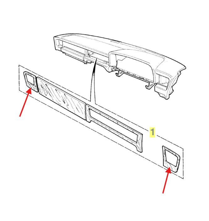 Jaguar X300 XJ6 XJ12 Burr Walnut Wood Veneer Fascia Dash Side Vent Capping Trim HNA9801AA — view 3