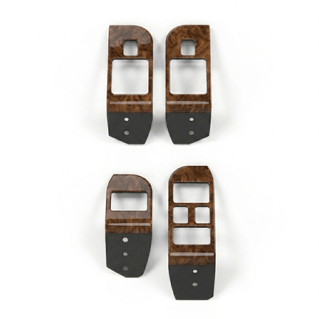 Jaguar XJ6 XJ12 X300 LHD Door Ashtray and Switch Wood Trim Burr Walnut Set of 4 (GNA1385FA / GNA2827AA / GNA1384DA / GNA2826AA) — view 3