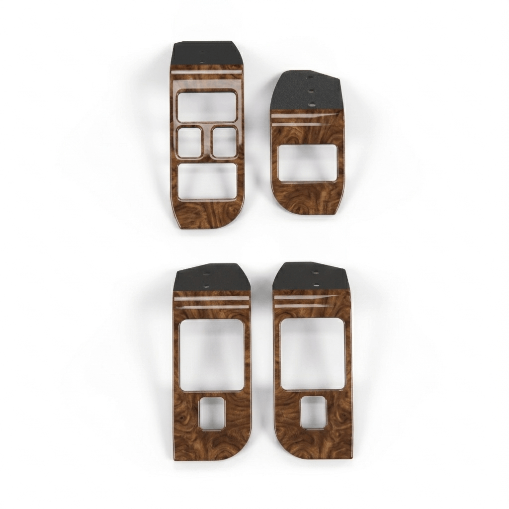 Jaguar XJ6 XJ12 X300 LHD Door Ashtray and Switch Wood Trim Burr Walnut Set of 4 (GNA1385FA / GNA2827AA / GNA1384DA / GNA2826AA) — view 4