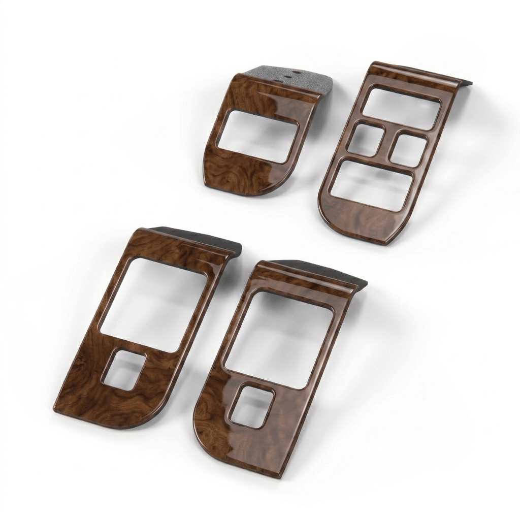 Jaguar XJ6 XJ12 X300 RHD Door Ashtray and Switch Wood Trim Burr Walnut Set of 4 (GNA1384GA / GNA1385DA / GNA2845BA / GNA2844BA)