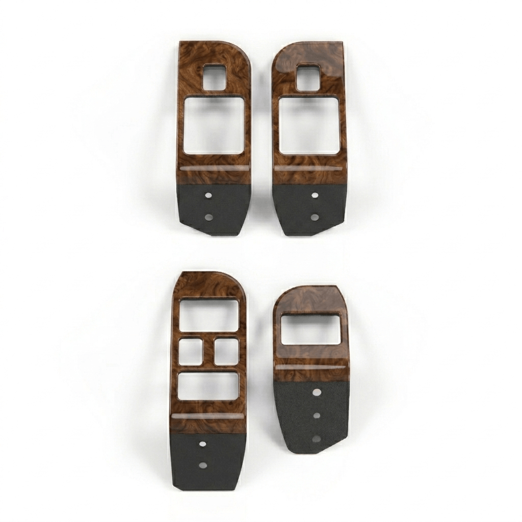 Jaguar XJ6 XJ12 X300 RHD Door Ashtray and Switch Wood Trim Burr Walnut Set of 4 (GNA1384GA / GNA1385DA / GNA2845BA / GNA2844BA) — view 3