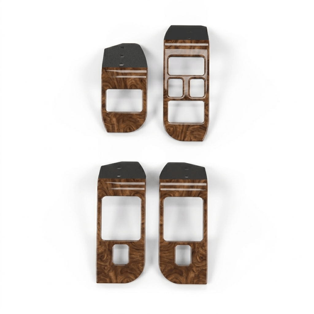 Jaguar XJ6 XJ12 X300 RHD Door Ashtray and Switch Wood Trim Burr Walnut Set of 4 (GNA1384GA / GNA1385DA / GNA2845BA / GNA2844BA) — view 4