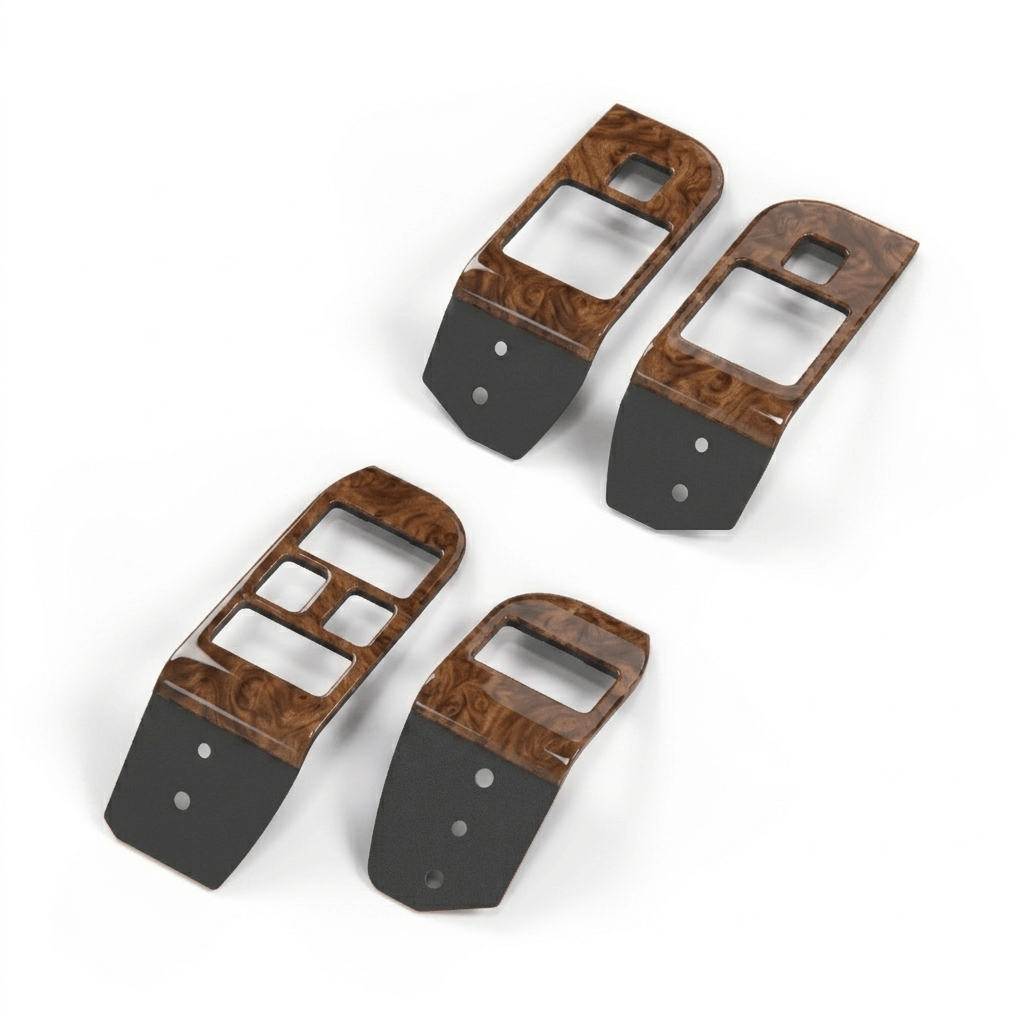 Jaguar XJ6 XJ12 X300 RHD Door Ashtray and Switch Wood Trim Burr Walnut Set of 4 (GNA1384GA / GNA1385DA / GNA2845BA / GNA2844BA) — view 5
