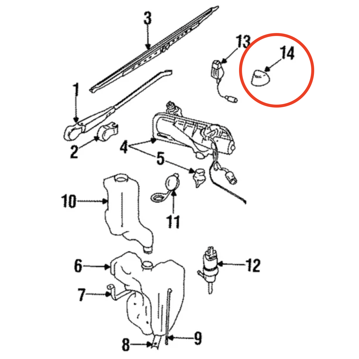 Jaguar XJ6 XJ40 XJ12 Washer Nozzle Jet Cover Set Of 2 DBC3784 1989-1994 — view 3
