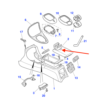 Jaguar XJ6 XJ8 XJR XK8 XJRS XJ12 Cup Holder Open Button All Colours (GNA7692AB) — view 5