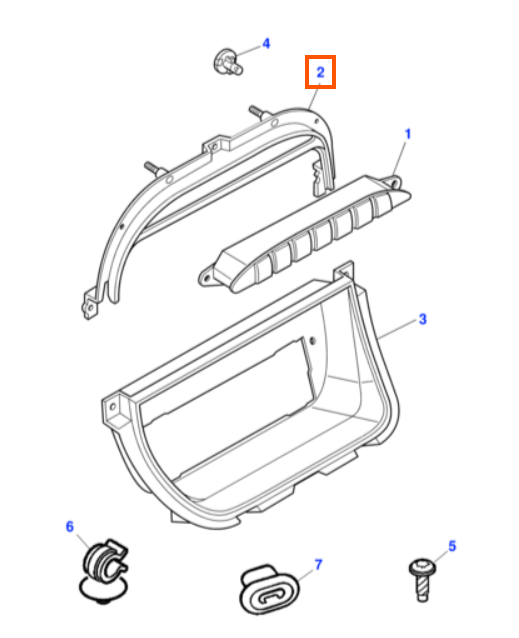 Jaguar XJ8 XJR Console Switch Cover Moulding Black LNC6318AB — view 5