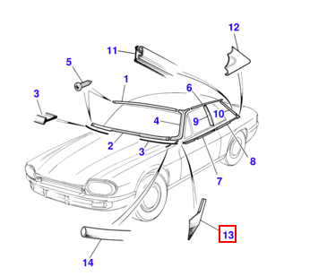Jaguar XJS A-Post Closing Finisher Left Or Right Black BDC5781 / BDC5780 — view 4