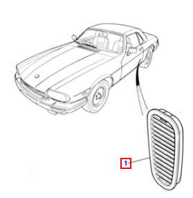Jaguar XJS Door Jamb Air Extraction Grille Black BBC7743 — view 4