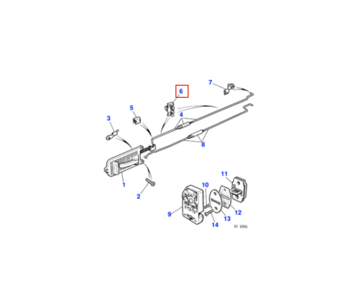 Jaguar XJS Door Locking and Release Link Rod Bracket Clip Black BEC9538 — view 3