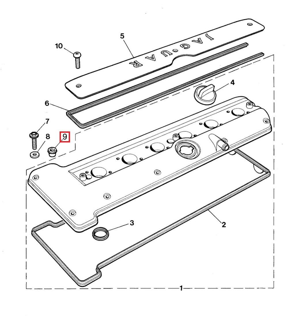 Jaguar XJS Engine Valve Cover Washer Seal Set Of 13 Black NBC2575CA — view 3