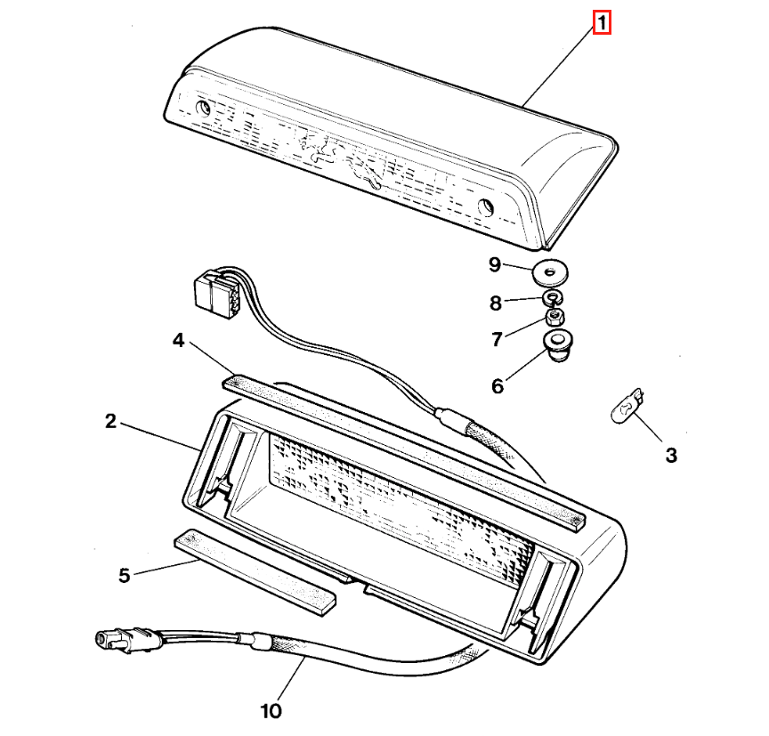 Jaguar XJS High Mounted Third Stop Brake Light DAC4528 — view 5