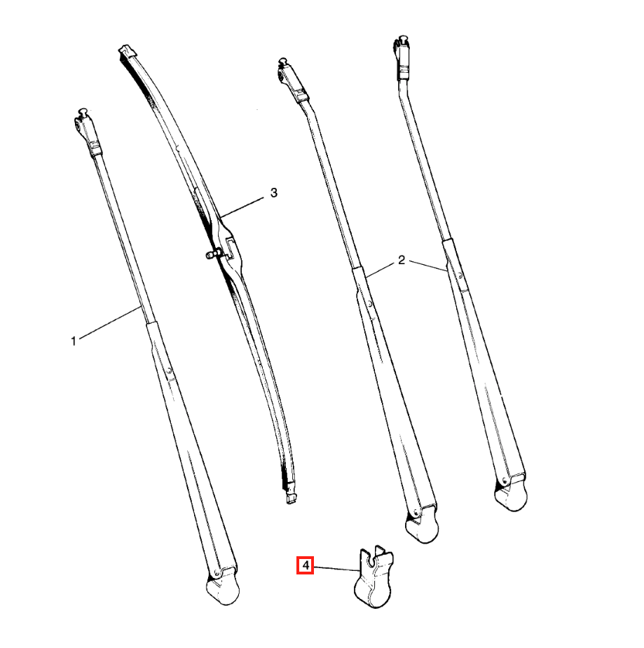 Jaguar XJS Series 3 Wiper Arm Cover Set of 2 Black BAU1124 — view 4