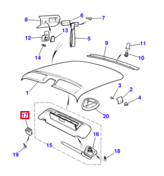 Jaguar XJS / XJ6 / XJ12 Sun Visor Support Clips Set Of 2 All Colours HMD1084AAAEE — view 4