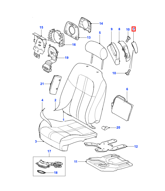 Jaguar XK Front Seat Recline Adjust Lever Left or Right Chrome (C2P6559 / C2P6558) — view 4