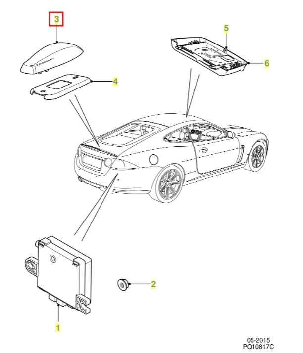 Jaguar XK XKR Gps Antenna Cover Primed C2p7791xxx (6W8319C089DA / C2P23270XXX) — view 5