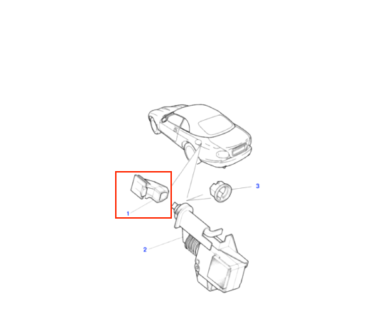 Jaguar XK8 Fuel Filler Release Striker Black HJA3097AD — view 3