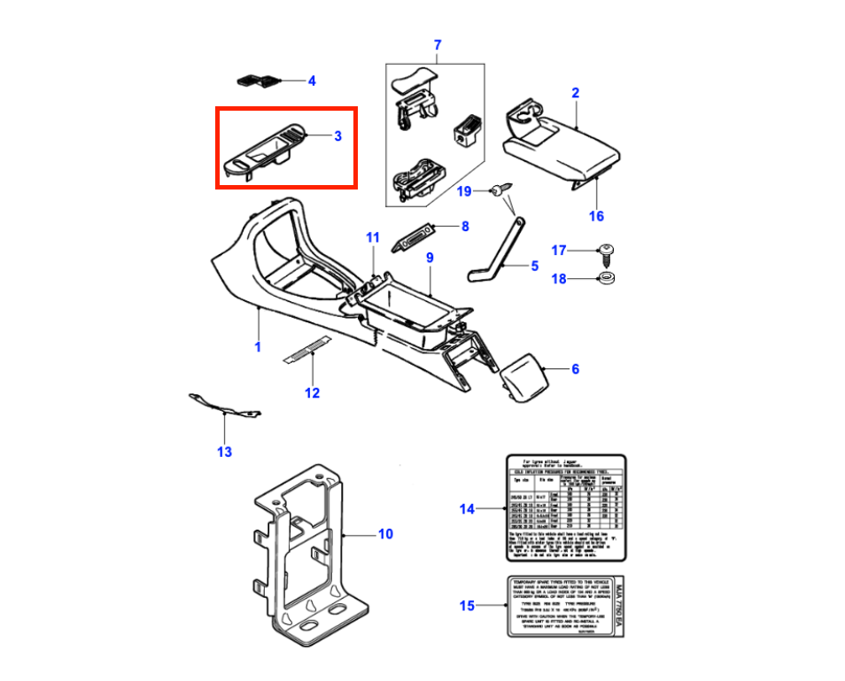 Jaguar XK8 X100 Convertible Roof Switch Button Cover Ash Tray GJA7842BC Black — view 4