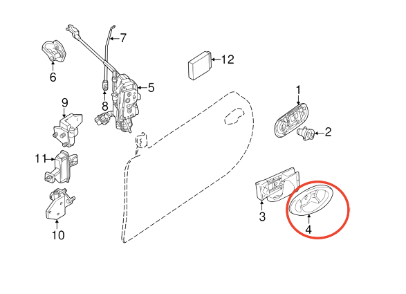 Jaguar XKR XK8 Front Interior Door Handle Trim Cover Left Or Right (97-06 GJA1154BC / GJA1155BC ) — view 8