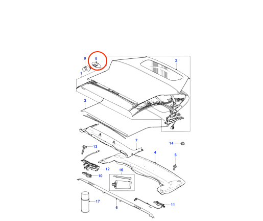 JAGUAR XK8 XKR X150 Convertible Top Access Cover 2006-2014 C2P21483AMN — view 8