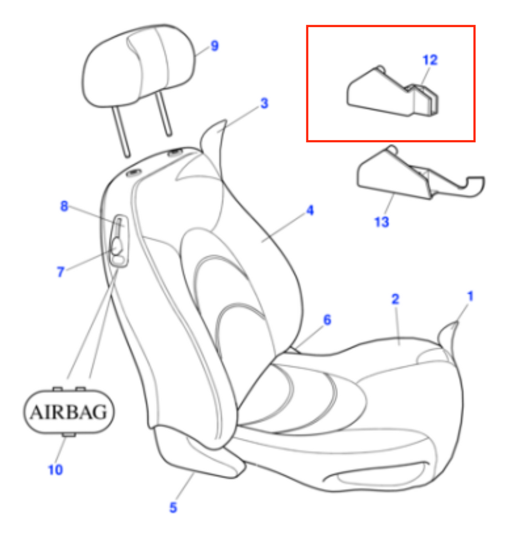 Jaguar XK8 Front Seat Internal Mechanism Cover Trim Left Or Right GJE4740 / GJE4741 — view 4
