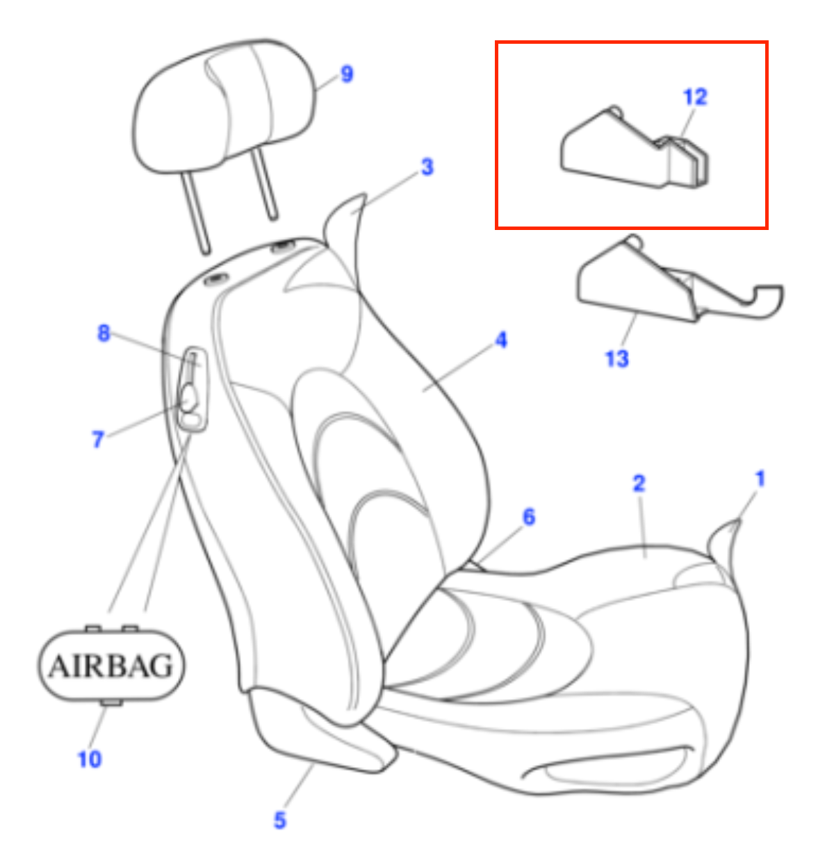 Jaguar XK8 Front Seat Internal Mechanism Cover Trim Left Or Right GJE4740 / GJE4741 — view 4