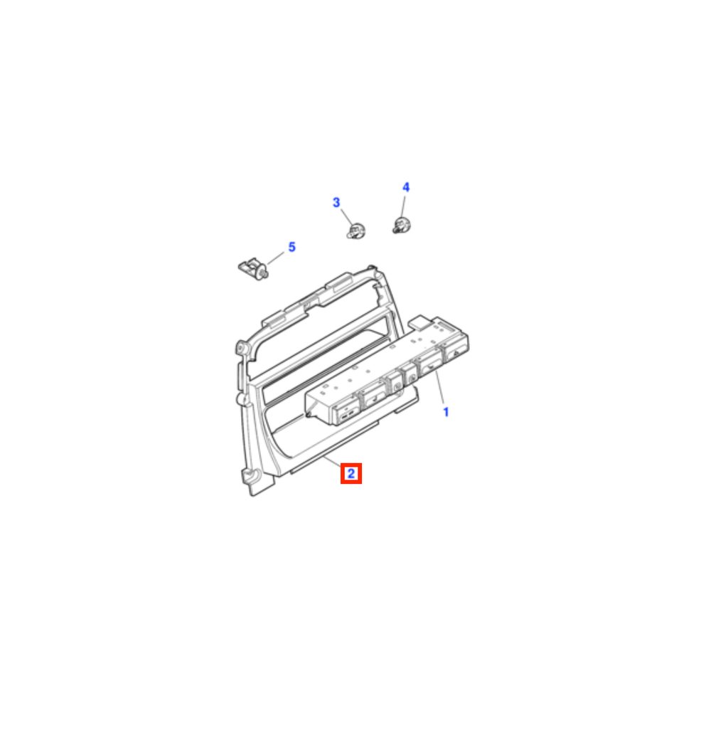 Jaguar XK8 / XKR X100 Radio / Climate Control Frame Bracket Black (LJB6318AA / 3W83-F045L70-CN) — view 4
