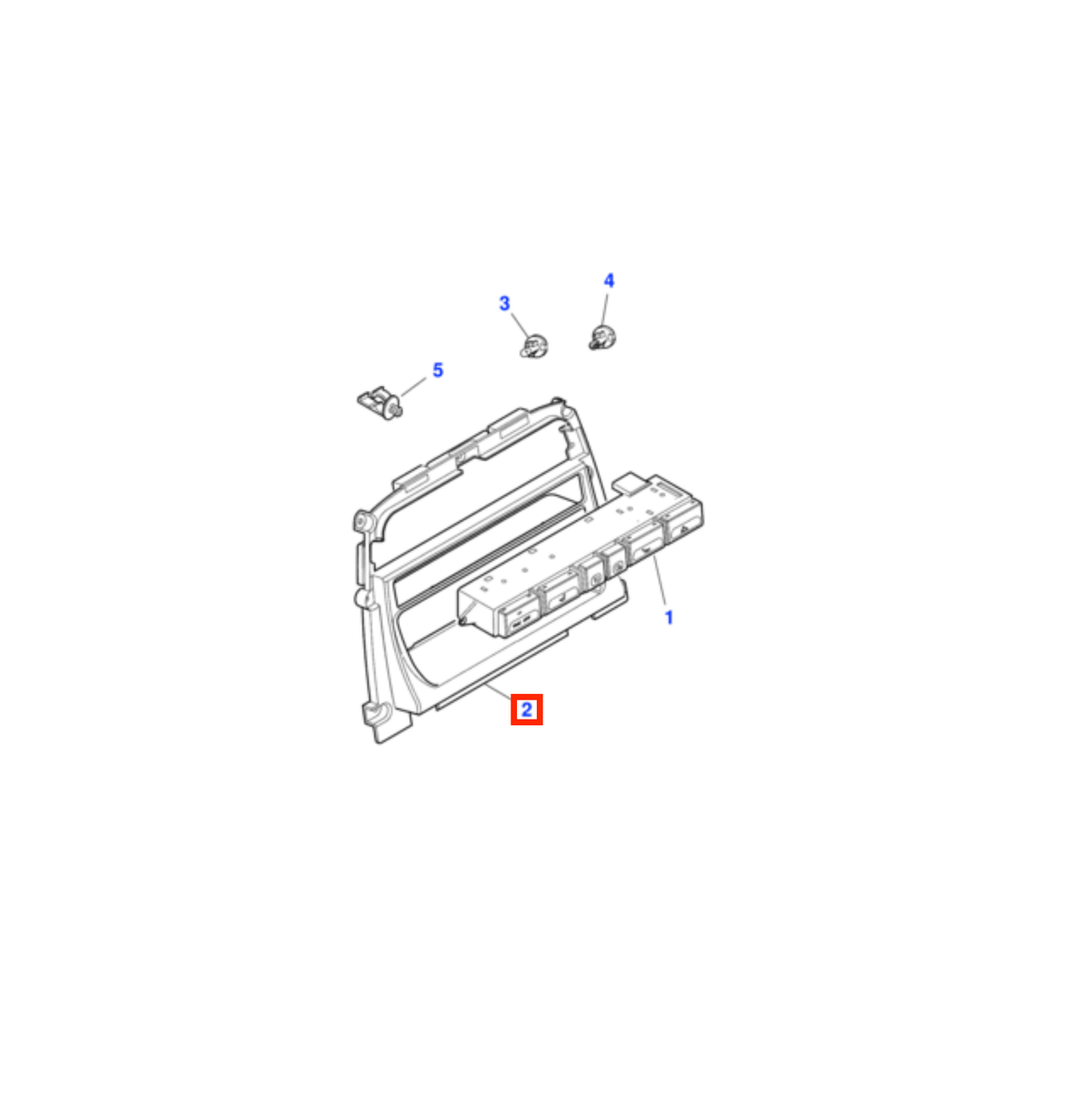 Jaguar XK8 / XKR X100 Radio / Climate Control Frame Bracket Black (LJB6318AA / 3W83-F045L70-CN) — view 4